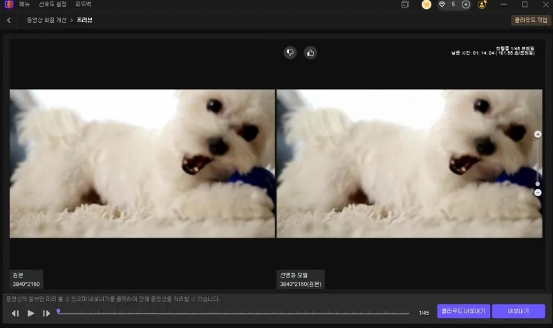 HitPaw VikPea AI 영상 화질 개선 효과