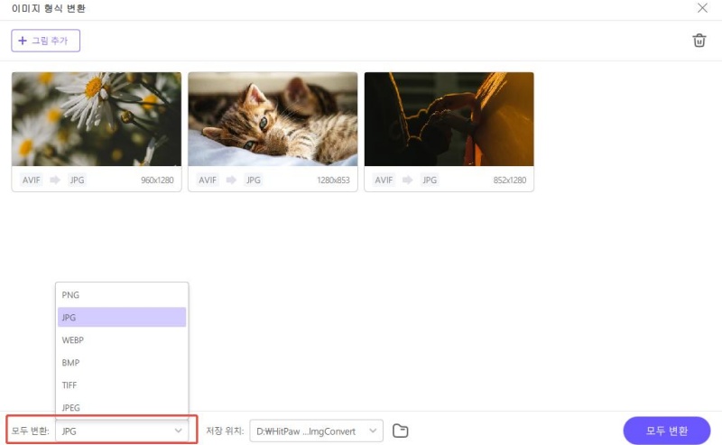 AVIF를 JPG로 변환