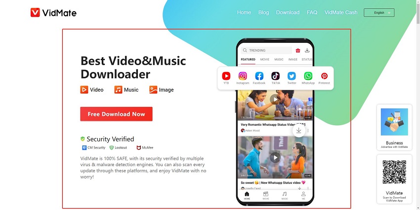 スマートフォン用動画ダウンロードアプリ VidMate