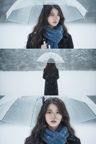 눈 내리는 밤 효과 이미지