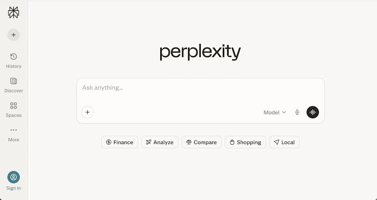 Perplexity AI 챗봇 