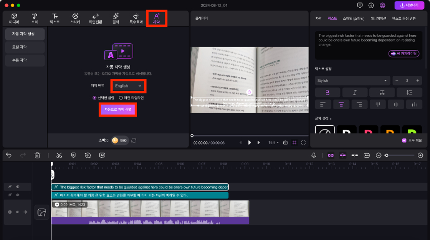 HitPaw Edimakor AI 자막 번역