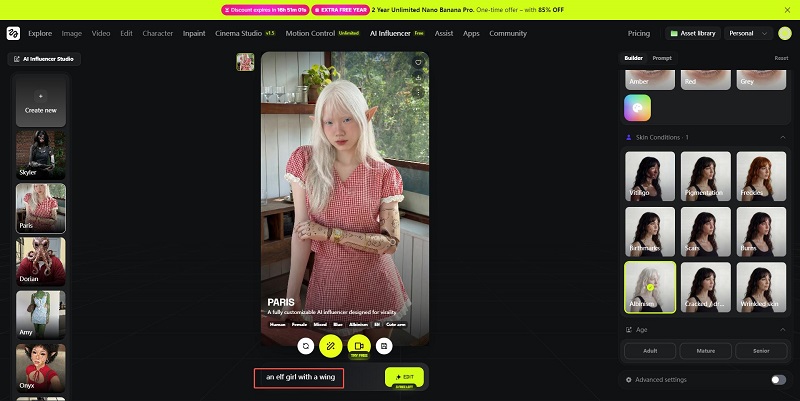 Higgsfield.ai AI Influencer Studio