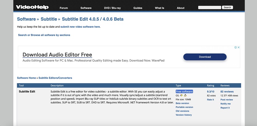유튜브 자막 추출 사이트 - Subtitle Edit